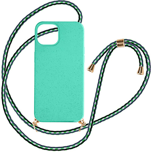 Avizar Coque cordon pour iPhone 15 Silicone Recyclable Classic Case Bio Turquoise