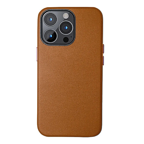 Coque en TPU + PU anti-rayures marron pour votre Apple iPhone 13 Pro 6.1 pouces