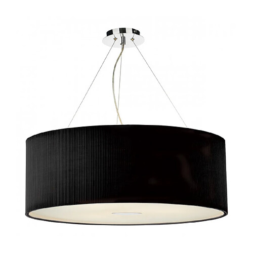 Luminaire Center Suspension Zaragoza noir doux et chrome poli 6 ampoules