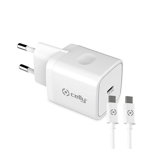 Chargeur Mural + Câble USB C Celly TC1C20WTYPECWH