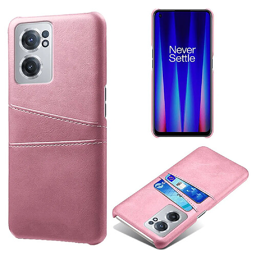 Coque en TPU + PU avec porte-cartes, or rose pour votre OnePlus Nord CE 2 5G