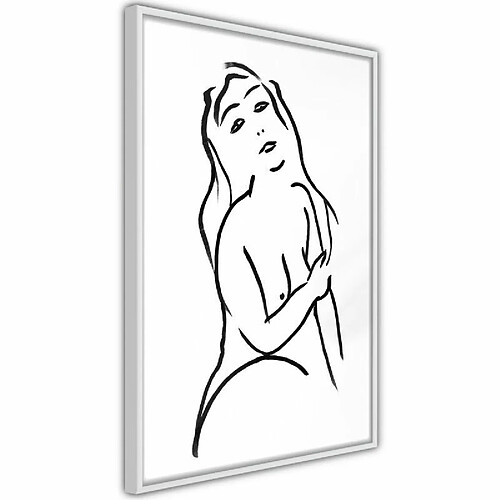 Paris Prix Affiche Murale Encadrée Shape of a Woman 20 x 30 cm Blanc