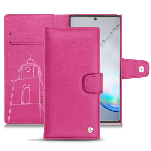 Housse cuir Samsung Galaxy Note10+ - Rabat portefeuille - Rose BB ( Pantone #DB599F ) - NOREVE