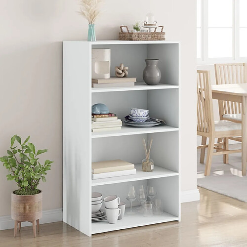 vidaXL Buffet haut blanc 70x41x124 cm bois d'ingénierie