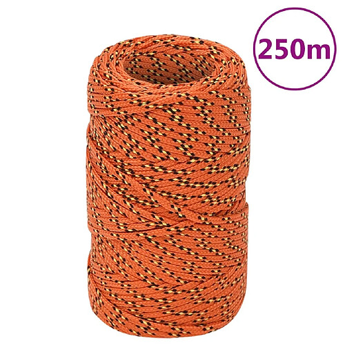 vidaXL Corde de bateau Orange 2 mm 250 m Polypropylène