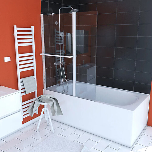 Aurlane Pare baignoire fixe avec volet pivotant