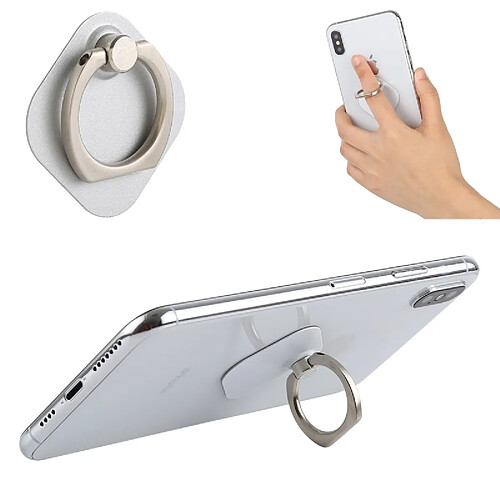 Wewoo Anneau porte-téléphone en métal pour iPad, iPhone, Galaxy, Huawei, Xiaomi, LG, HTC et autres téléphones intelligents (Blanc)