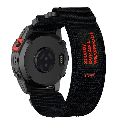 INF Bracelet de montre à boucle magique en nylon à dégagement rapide Garmin 22 mm Black