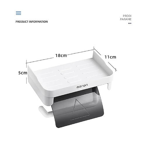 Universal Porte-papier toilette Porte-mouchoirs Porte-rouleaux sanitaires multifonctionnels Étagères d'organisation Accessoires de salle de bains (gris)