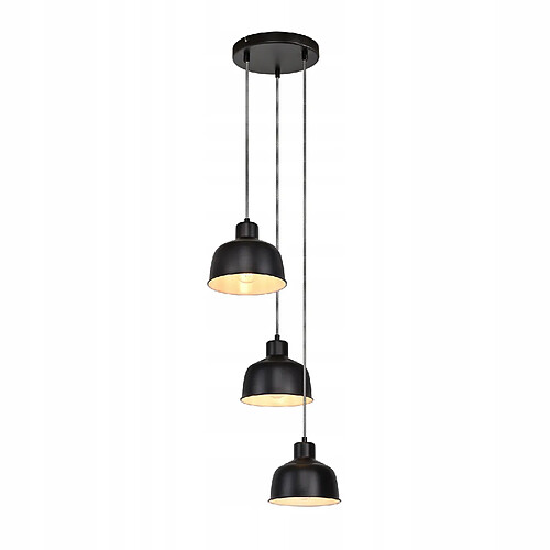 NETTLIFE Suspension Métal Diam.17,8 cm E27 Noir Vintage Industriel Rétro Cuisine Lampe 3 Ampoules pour Salle à Manger Chambre Salon Cuisine Hôtel