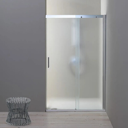 Kiamami Valentina PORTE DE DOUCHE EN NICHE 140 CM DREAM CÔTÉ FIXE À DROITE VERRE SATINÉ