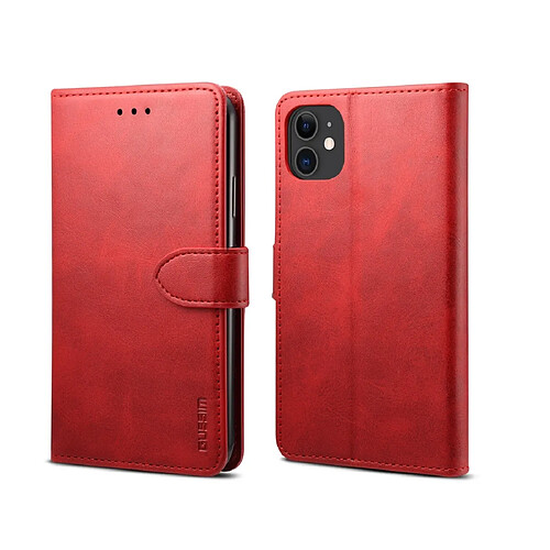 Wewoo Coque Pour iPhone 11 Pro GUSSIM Housse en cuir à rabat horizontal magnétique avec support et fentes cartes et portefeuille rouge