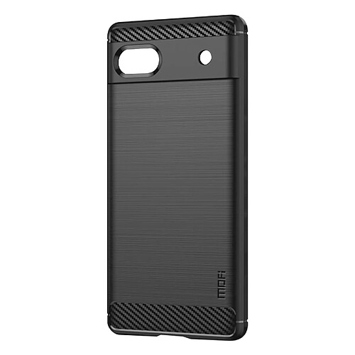 Coque Google Pixel 6a Souple Renforcée Effet Carbone et Métal Brossé MOFI Noir