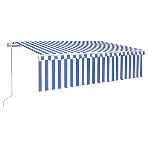 Maison Chic Auvent automatique | Store banne extérieur | Marquise rétractable avec store 6x3 m Bleu et blanc -MN39008