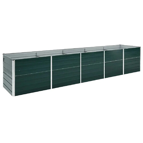 vidaXL Lit surélevé de jardin Acier galvanisé 400x80x45 cm Vert