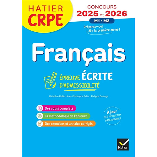 Français : épreuve écrite d'admissibilité : CRPE concours 2025 et 2026 M1, M2