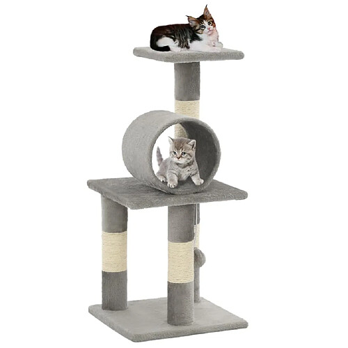 Arbre à chat avec griffoirs,niche pour chat en sisal 65 cm Gris -MN58902