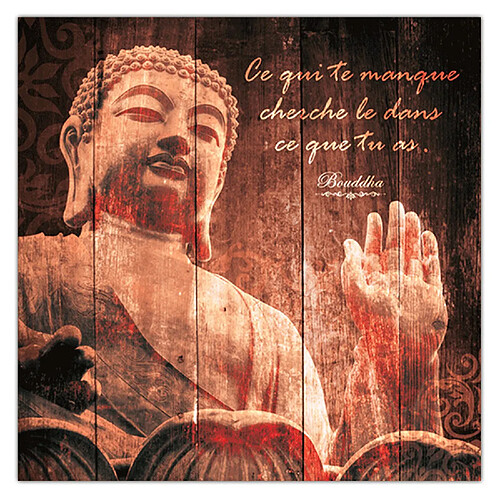 Sudtrading Cadre Bouddha - 40 x 40 cm - Ce qui te manque cherche