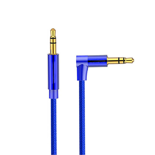 Wewoo Cable Jack Auxiliaire AV01 Câble audio coudé mâle à 3,5 mmlongueur 50 cm bleu