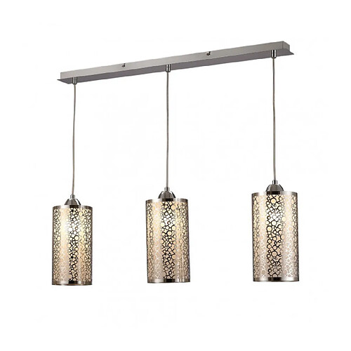 Luminaire Center Suspension Charon Chrome poli 3 ampoules 33cm