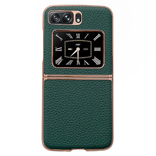 Coque en TPU + PU nano électroplaqué, anti-rayures pour votre Motorola Moto Razr 2022 5G - vert