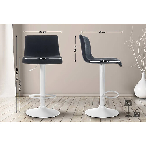 Non Tabouret de bar Hoover tissu W