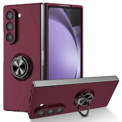 Htdmobiles Coque pour Samsung Galaxy Z Fold 6 5G - housse etui rigide bague anti choc magnetique - ROUGE BORDEAUX