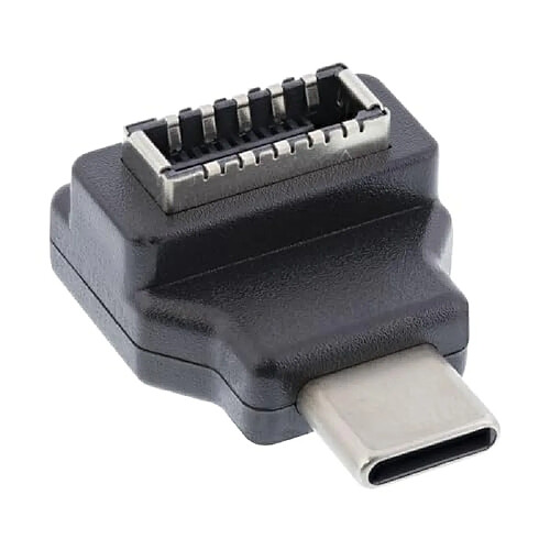 InLine® Adaptateur USB 3.2, connecteur USB-C mâle vers Prise Interne USB-E Panneau Frontal