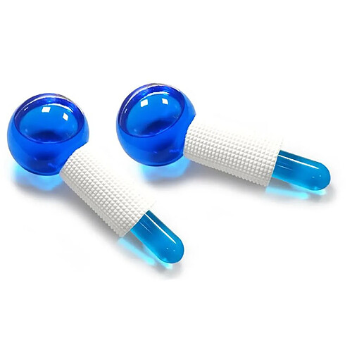 Universal Cristal Hockey sur glace Massage énergétique Visage Beauté Yeux Masseur Hockey sur glace Balle de beauté Yeux Rouleaux de beauté Boules d'eau 2pcs/lot | Appareil de beauté domestique (bleu)