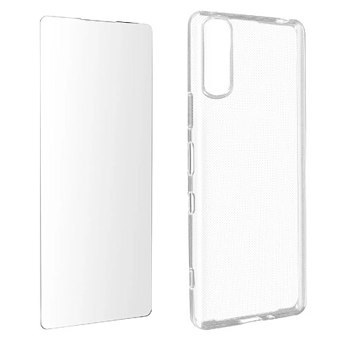 Avizar Coque Sony Xperia 10 III Souple et Film Verre Trempé 9H - transparent