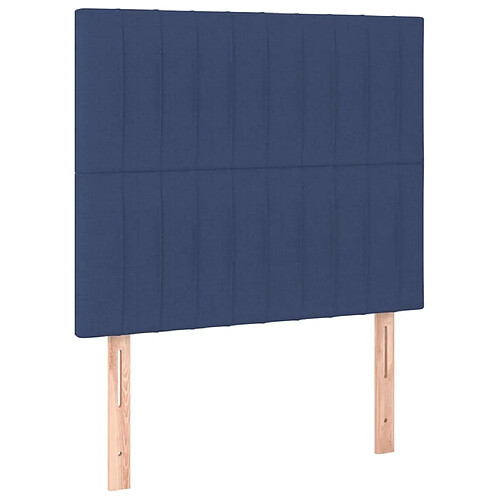 Maison Chic Lot de 2 Têtes de lit design Bleu pour chambre - Décoration de lit 100x5x78/88 cm Tissu -MN98223