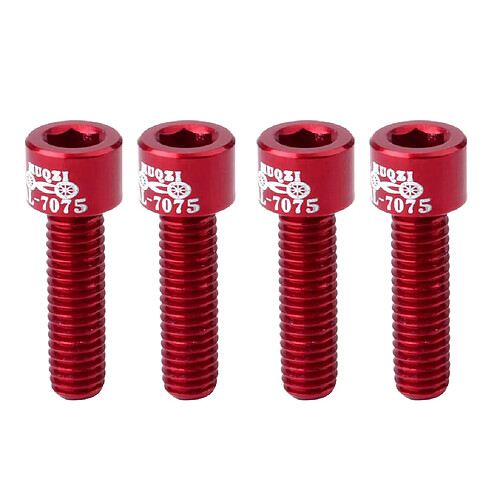 4 pcs vélo de route guidon tige vis en alliage d'aluminium m5 * 17mm boulons rouge