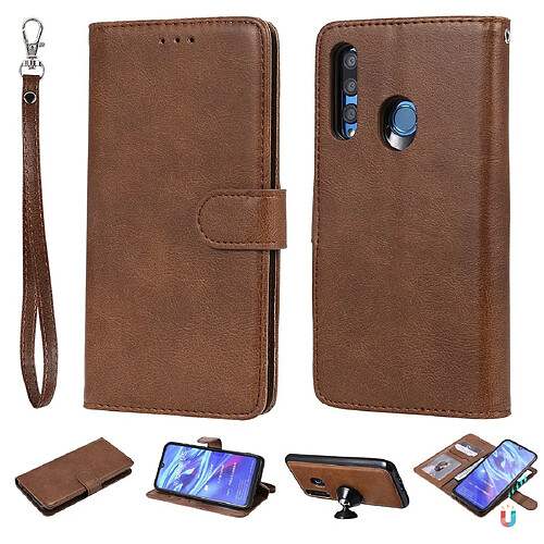 Wewoo Housse Coque Pour Huawei Honor 10i Étui de protection à rabat horizontal de couleur unie avec support et fentes cartes et portefeuille et cadre photo et lanière marron