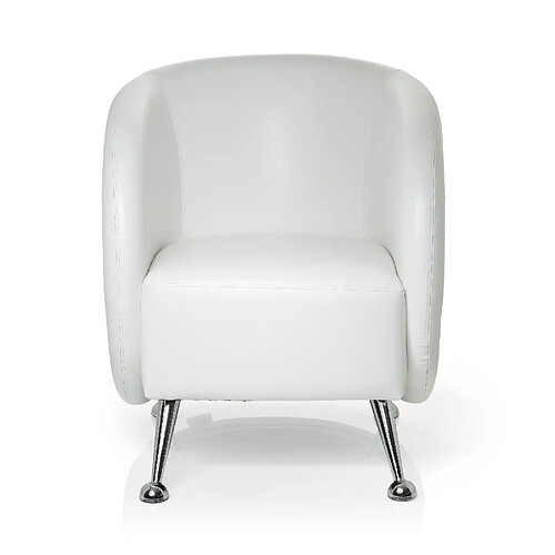 Fauteuil lounge / fauteuil club ST. LUCIA en similicuir blanc hjh OFFICE