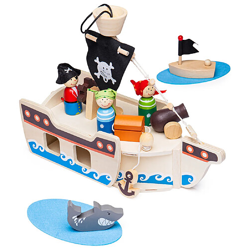 Bigjigs Toys Mini coffret de jeu bateau pirate