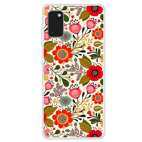 Coque en TPU impression de motifs souple fleurs vives pour votre Samsung Galaxy A41 (Global Version)