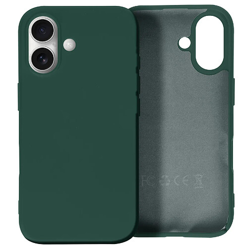 Avizar Coque pour iPhone 16 Semi-rigide Soft-touch Anti-traces Vert Foncé