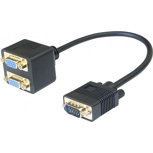 Abi Diffusion Cable 1 vga /m vers 2 vga /f - 30CM