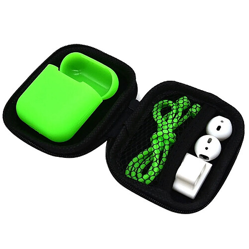 Wewoo Coque Ecouteurs sans fil en silicone anti-choc pour Apple AirPods 1/2 vert