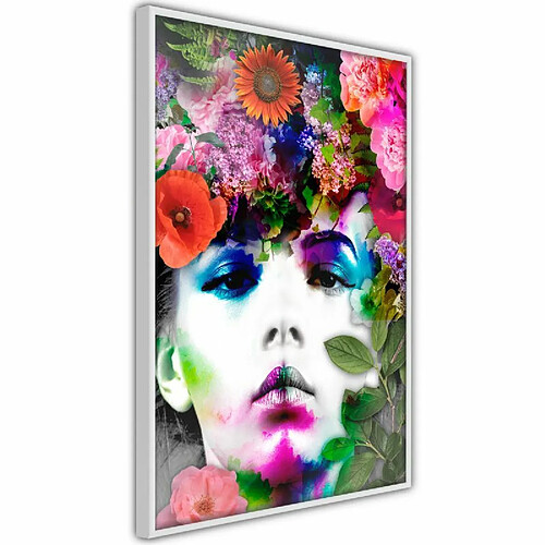 Paris Prix Affiche Murale Encadrée Flower Coronet 20 x 30 cm Blanc