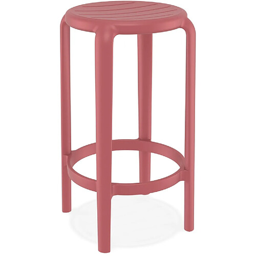 Alterego Tabouret de jardin mi-hauteur 'PEYA MINI' rouge en matière plastique