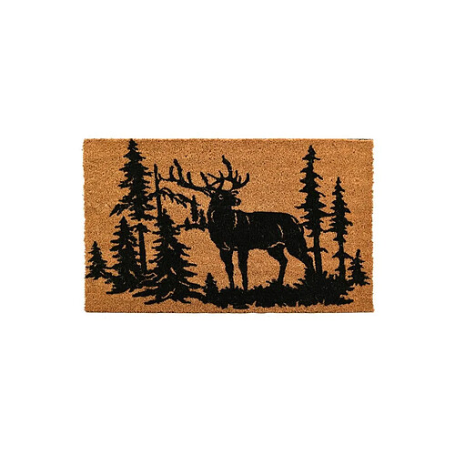 Aubry Gaspard Paillasson coco intérieur extérieur 75 x 45 cm Cerfs en forêt.