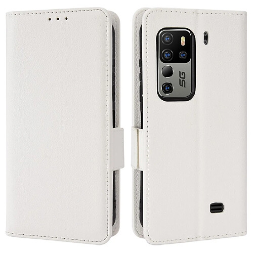 Etui en PU texture litchi, antichoc avec support, blanc pour votre Ulefone Armor 11T 5G/Armor 11 5G