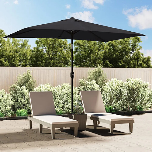 vidaXL Parasol d'extérieur avec mât en métal 300x200 cm Noir