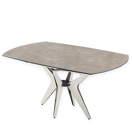 Inside 75 Table de repas extensible BOOMERANG 160/228 x 95 cm plateau céramique pied acier inoxydable