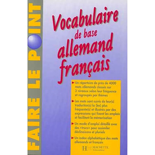 Vocabulaire de base allemand-français · Occasion