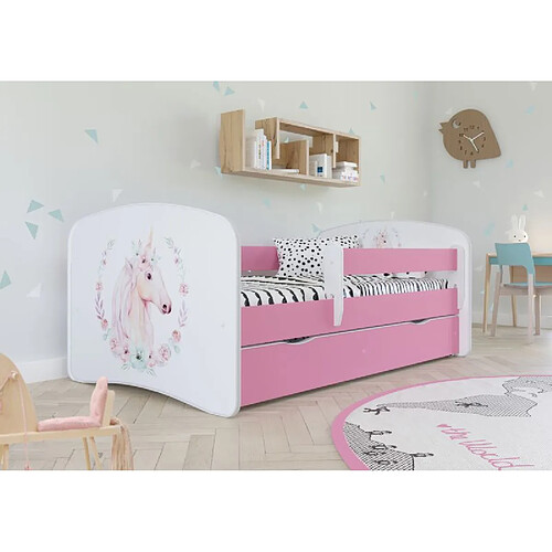 Lit Babydreams cheval rose sans tiroir, sans matelas 180/80