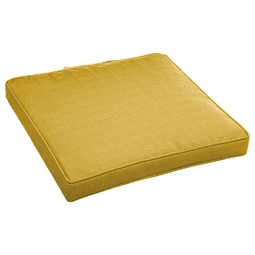 Hesperide Galette de chaise d'extérieur à scratch Korai - 40 x 40 cm - Jaune moutarde