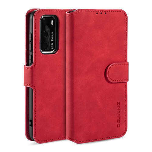 Etui en PU style rétro avec support rouge pour votre Huawei P40