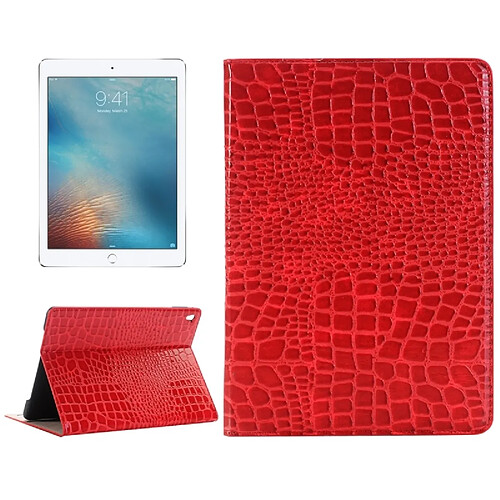 Wewoo Smart Cover rouge pour iPad Pro 9,7 pouces cartes et portefeuille Crocodile Texture horizontale Flip étui en cuir avec titulaire fentes